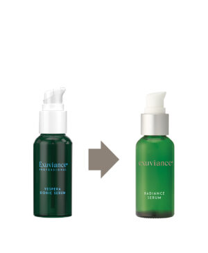 Bilden representerar en utseende förändring av produkten radiance serum.