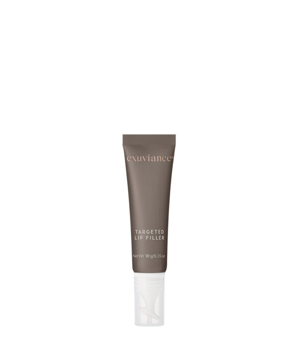 Exuviance produkten targeted lip filler mot en vit bakrund.