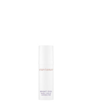 Exuviance produkten bright eyes dark circle corrector mot en vit bakrund.
