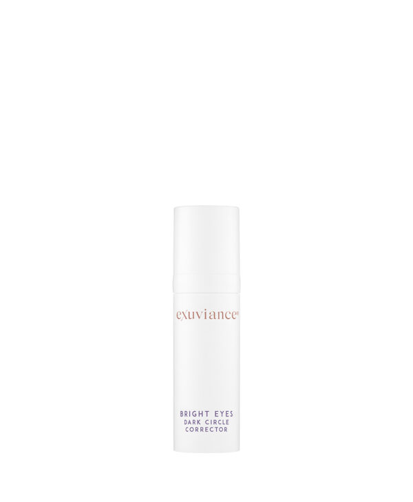 Exuviance produkten bright eyes dark circle corrector mot en vit bakrund.