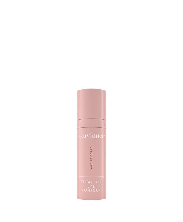 Exuviance produkten total 360 eye contour mot en vit bakrund.