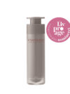 Exuviance produkten lift volumizing concentrate mot en vit bakrund. Med en logga av ett pris i det högra hörnet.