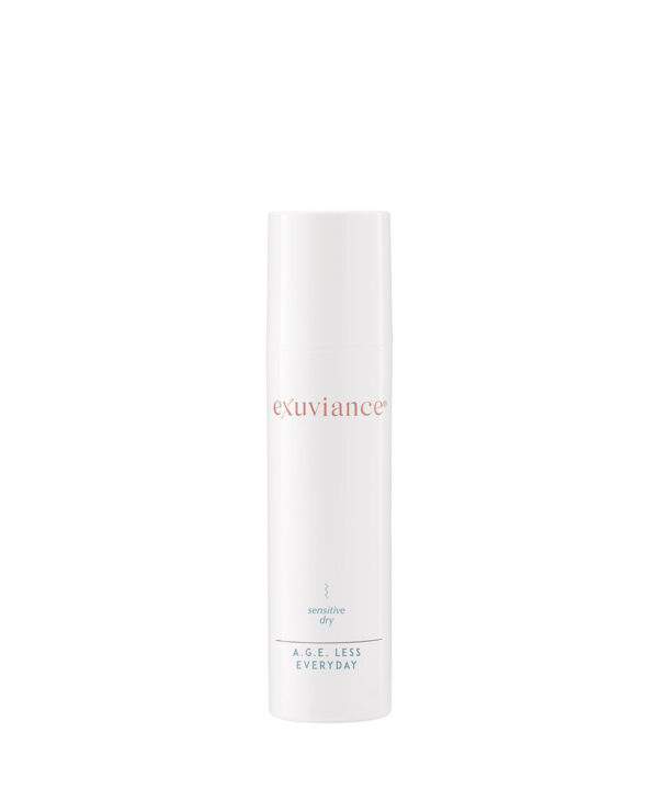 Exuviance produkt A.G.E less everyday mot en vit bakrund.