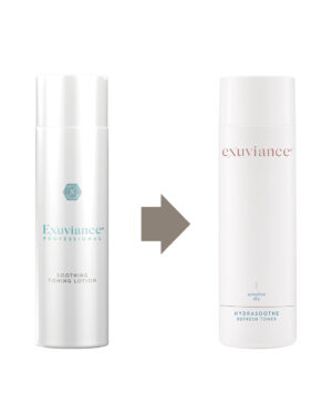 Bilden presenterar en utseende förändring för produkten hydrasoothe refresh toner.